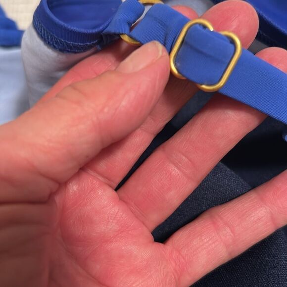 Land’s End Plus Slender Suit V-Neck Blue Ombré Tunic one piece swimsuit Various - Picture 8 of 8